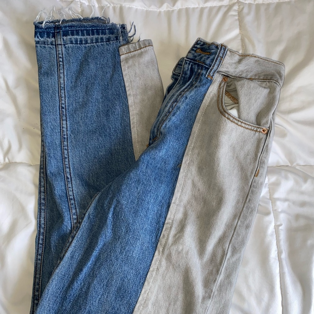 urban outfitters two tone straight leg jeans